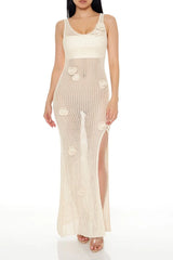 Forever21 -Crochet Rosette Tank Maxi Dress-Women-sold bt FIG