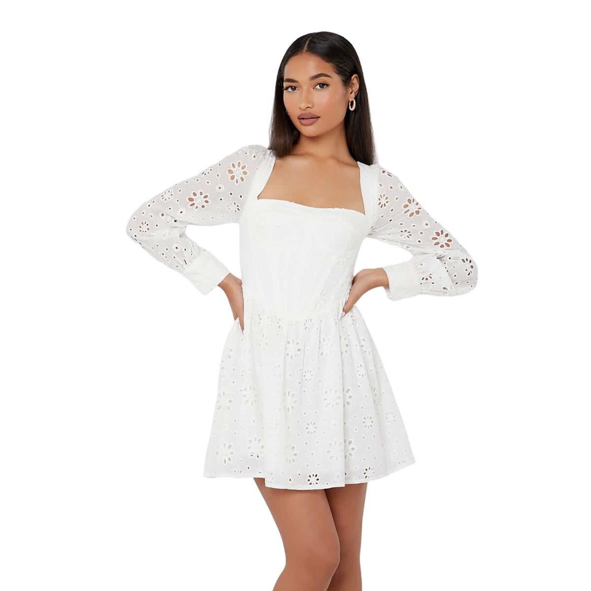 Forever 21 - Floral Eyelet Bustier Mini Dress - Sold by FIG