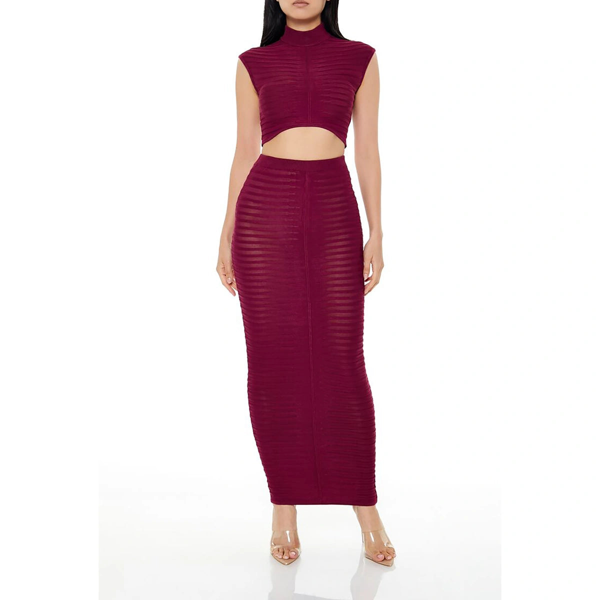 Forever 21 - Sweater-Knit Crop Top & Maxi Skirt Set - Sold by FIG