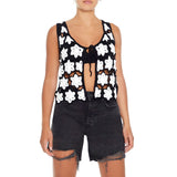 Forever 21 - Floral Sweater-Knit Crochet Top - Sold by FIG