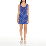 Forever 21 - Lace-Up Plaid Mini Tank Dress - Sold by FIG