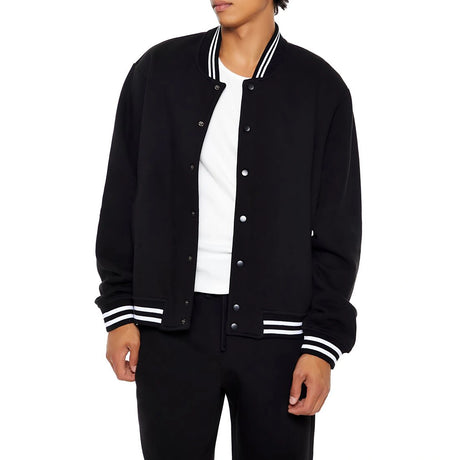 Forever 21 - Heathered Varsity Bomber Jacket - Sold by FIG