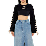 Forever 21 - Cropped Tie-Trim Sweater - Sold by FIG