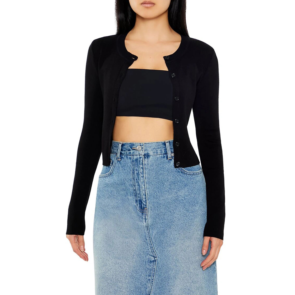 Forever 21 - Cropped Cardigan Sweater - Sold by FIG