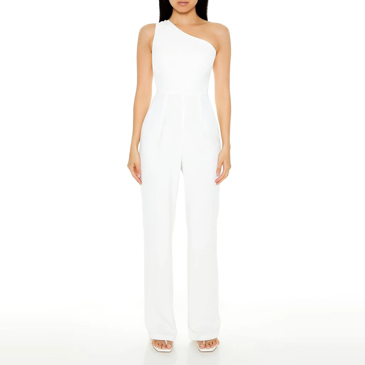 Forever 21 - One-Shoulder Straight-Leg Jumpsuit - Sold by FIG