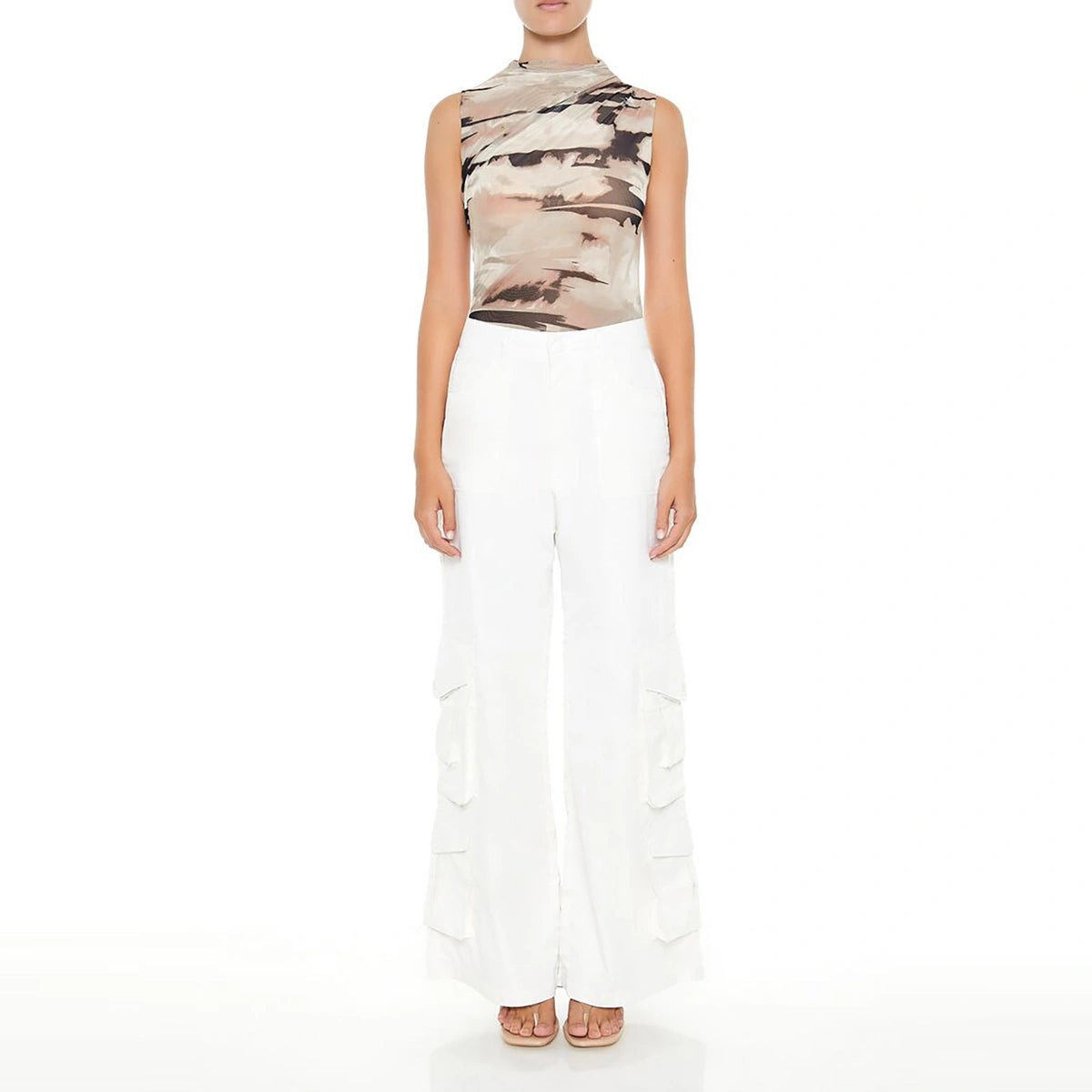 Forever 21 - Abstract Print Mesh Bodysuit - Sold by FIG