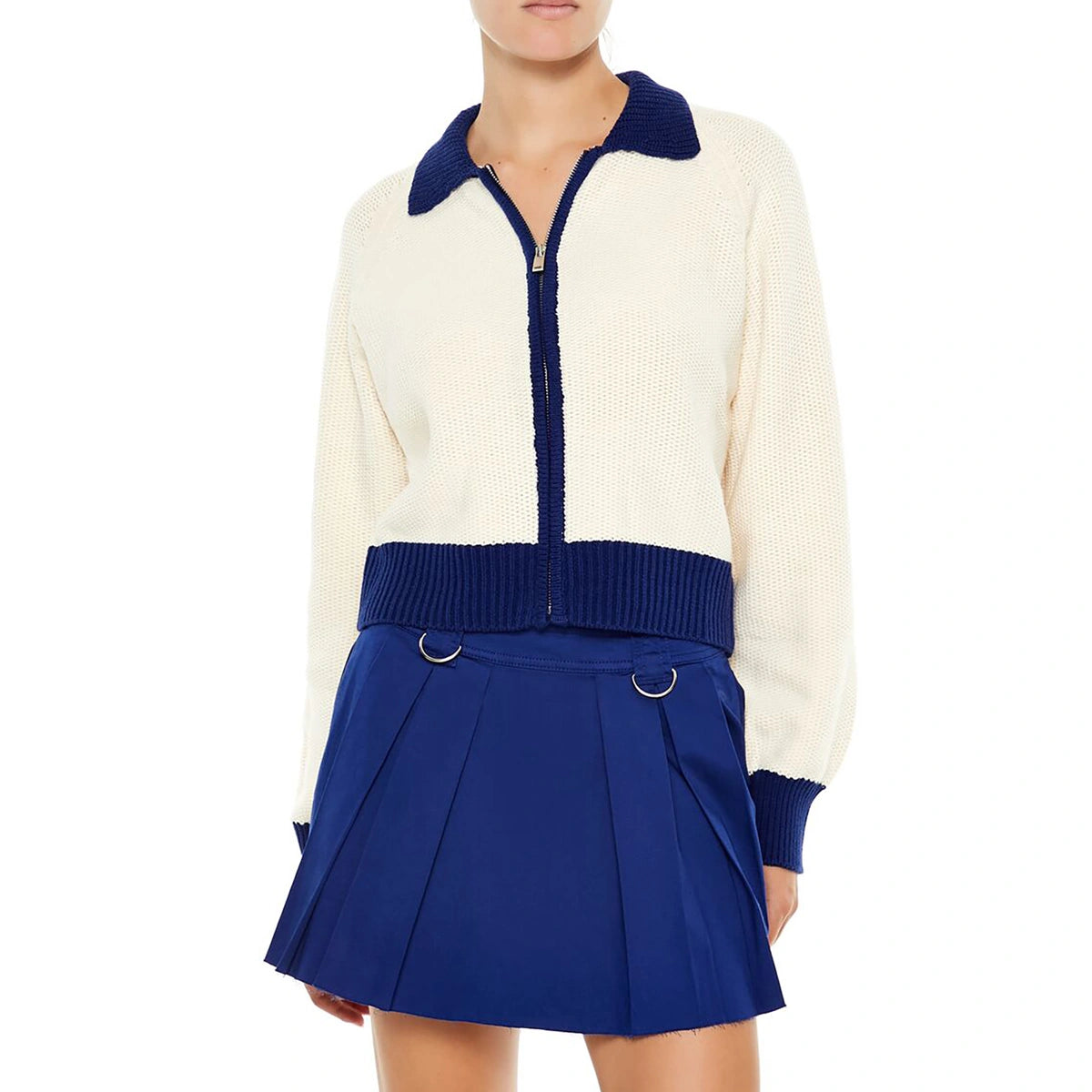 Forever 21 - Two-Tone Zip-Up Sweater - Sold by FIG