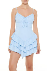 Forever21 -Tiered Cutout Ruffle Mini Dress-Women-sold bt FIG