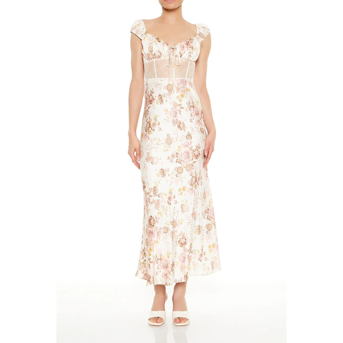 Forever 21 - Floral Print Bow Maxi Dress - Sold by FIG