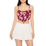 Forever 21 - Floral Print Corset Cropped Cami - Sold by FIG