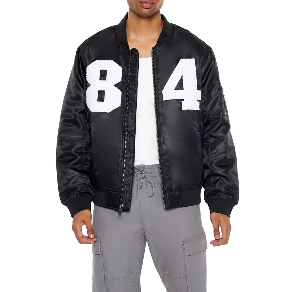 Forever 21 - 84 Chenille Patch Bomber Jacket - Sold by FIG