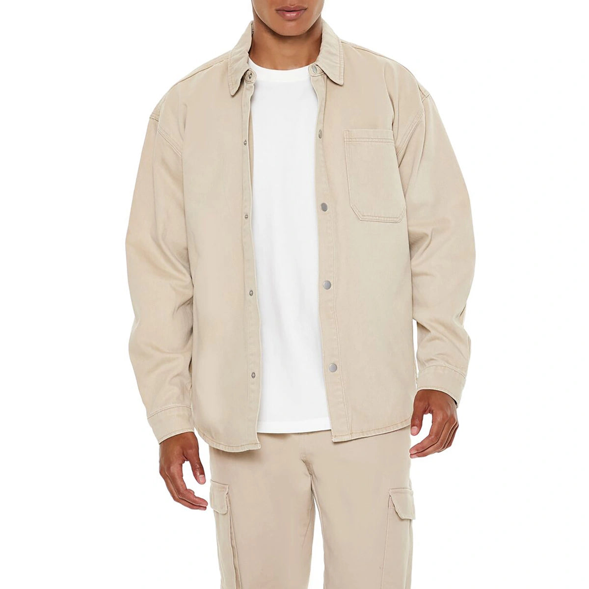 Forever 21 - Cotton Curved-Hem Shirt - Sold by FIG