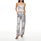 Forever 21 - Abstract Print Straight Jeans - Sold by FIG