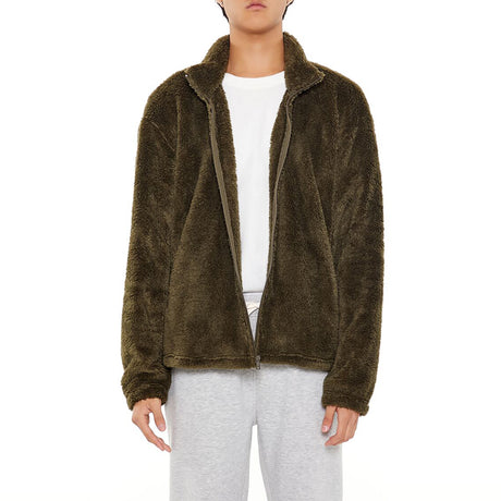 Forever21 - Faux Shearling Zip-Up Shacket for men - sold by FIG