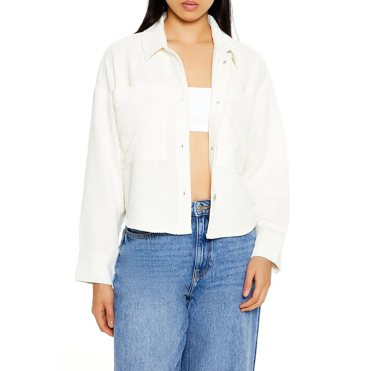 Forever 21 - Corduroy Cropped Shacket - Sold by FIG