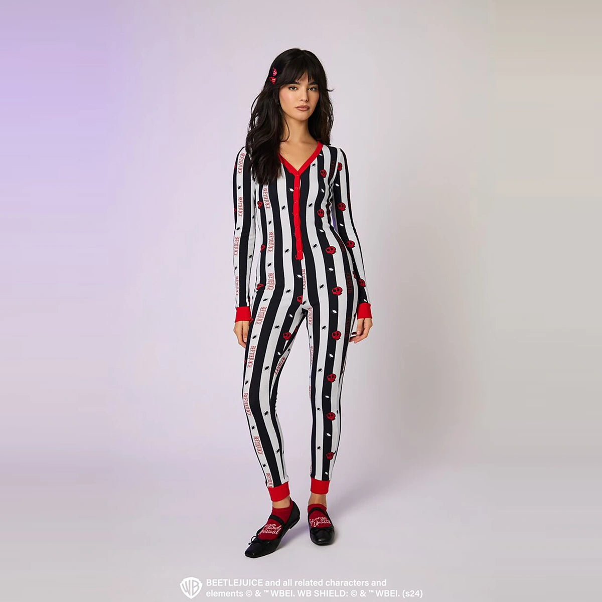 Forever 21 - Beetlejuice Beetlejuice Thermal Pajama Jumpsuit - Sold by FIG