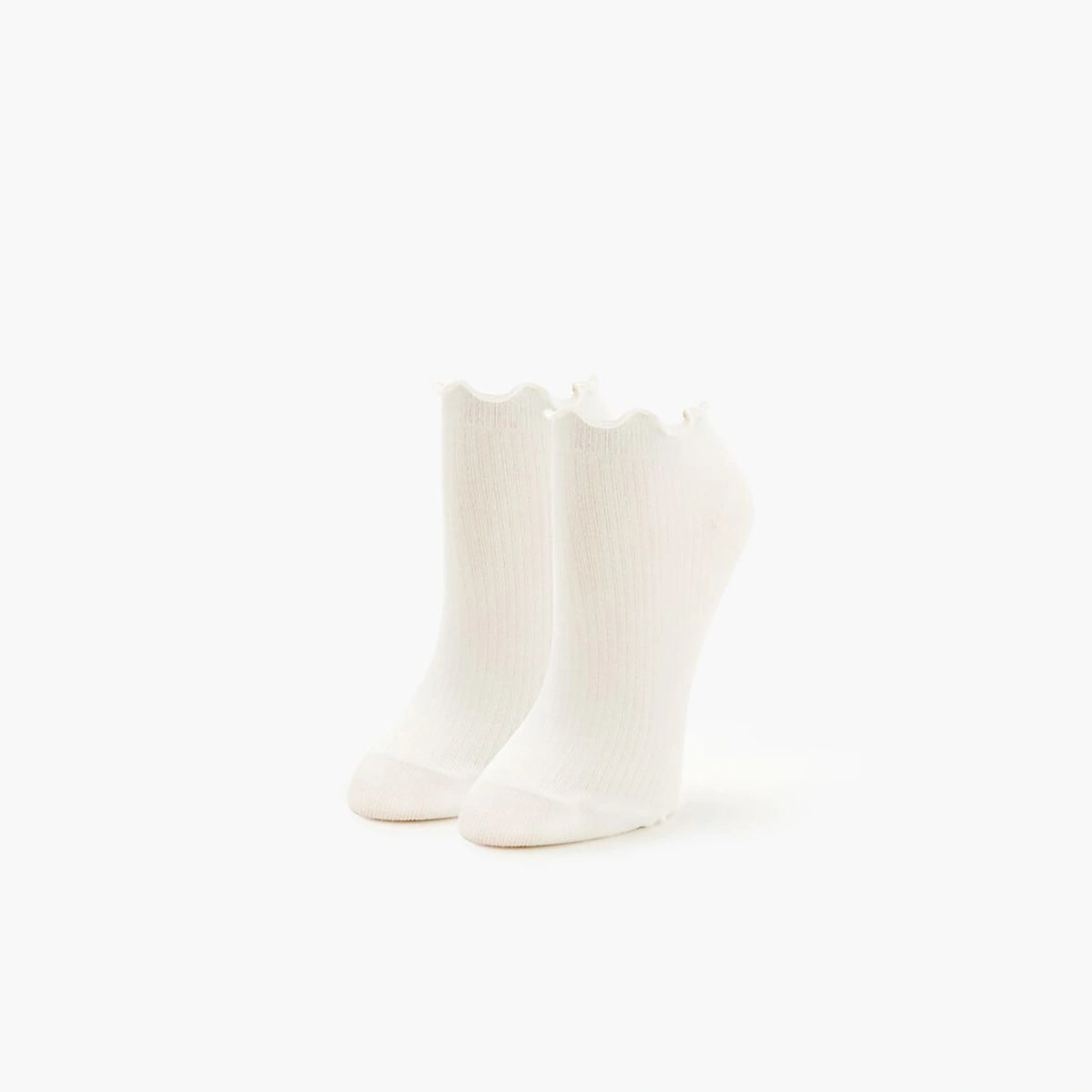 Forever 21 - Ribbed Lettuce-Edge Ankle Socks - Sold by FIG