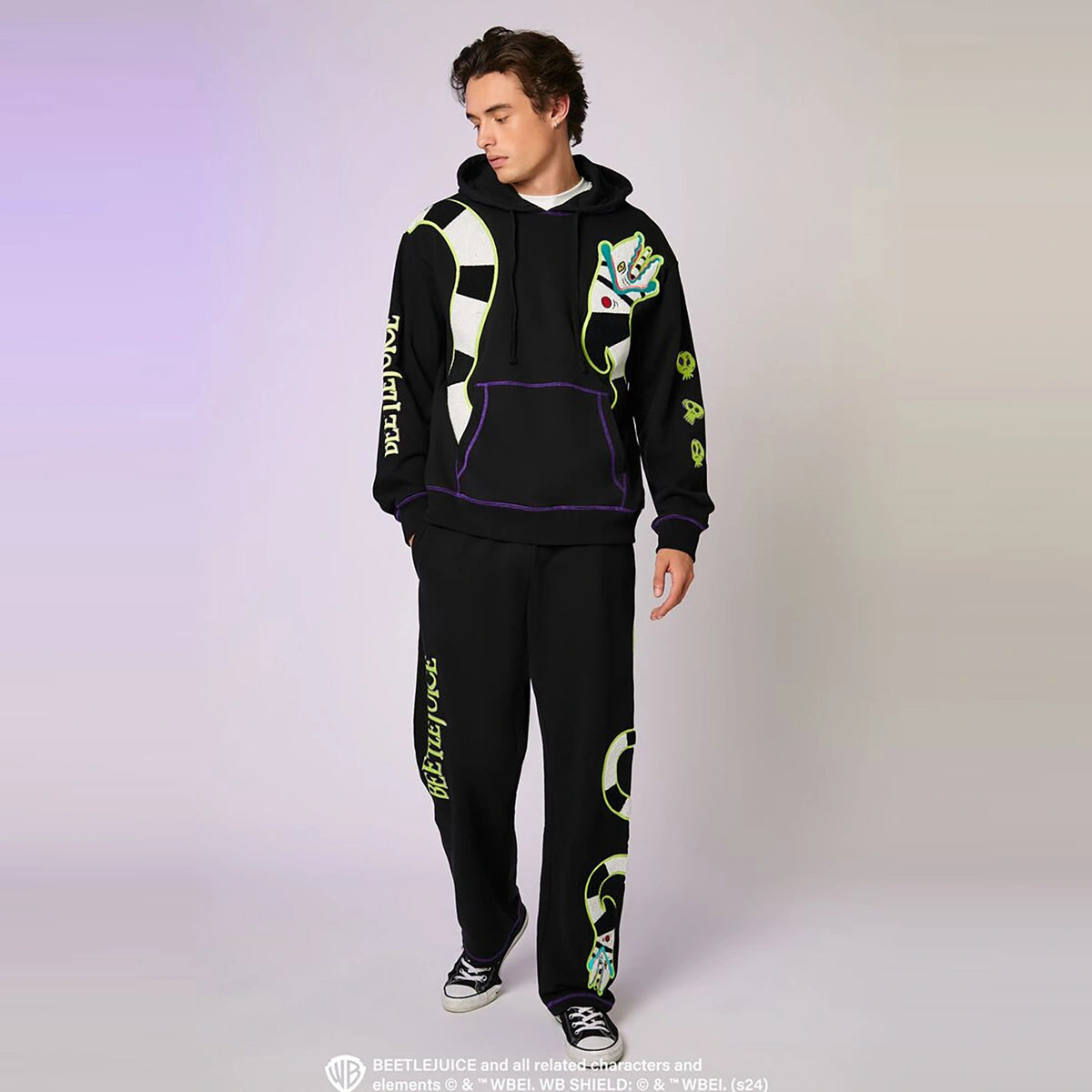 Forever 21 - Beetlejuice Beetlejuice Sandworm Chenille Patch Joggers - Sold by FIG