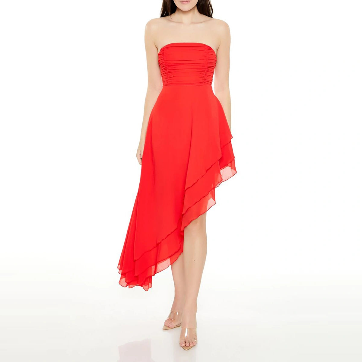 Forever 21 - Asymmetrical Lace-Up Midi Dress - Sold by FIG