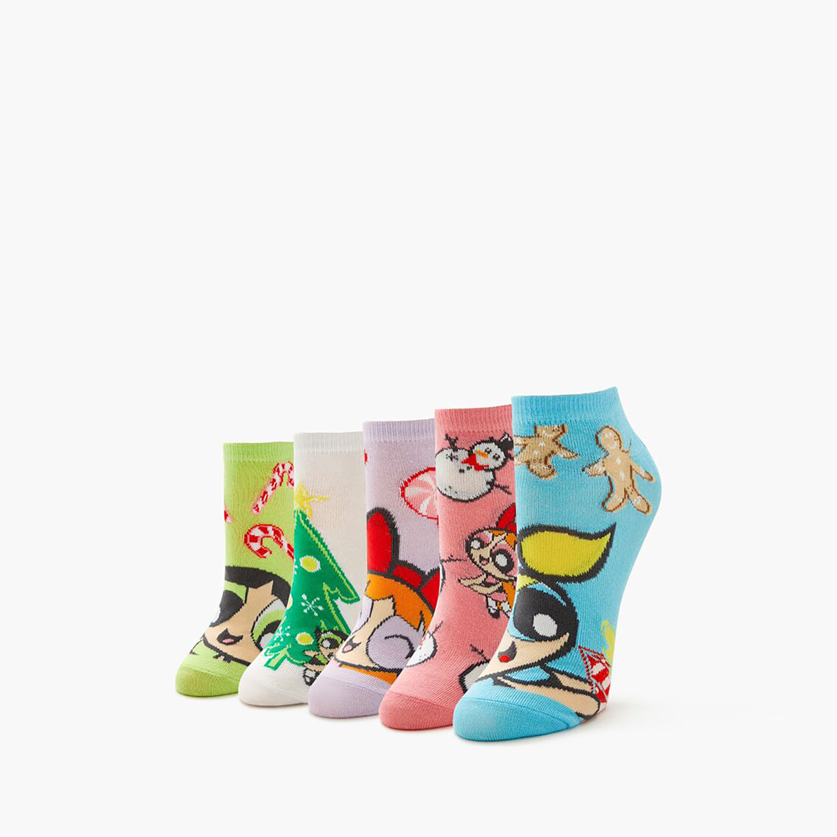Forever21 - Christmas Powerpuff Girls Ankle Socks Set - 5 pack for women - sold by FIG