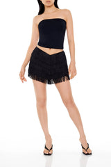 Forever21 -Tiered Fringe Shorts-Women-sold bt FIG