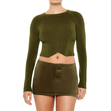 Forever21 - Notched Cropped Sweater for women - sold by FIG