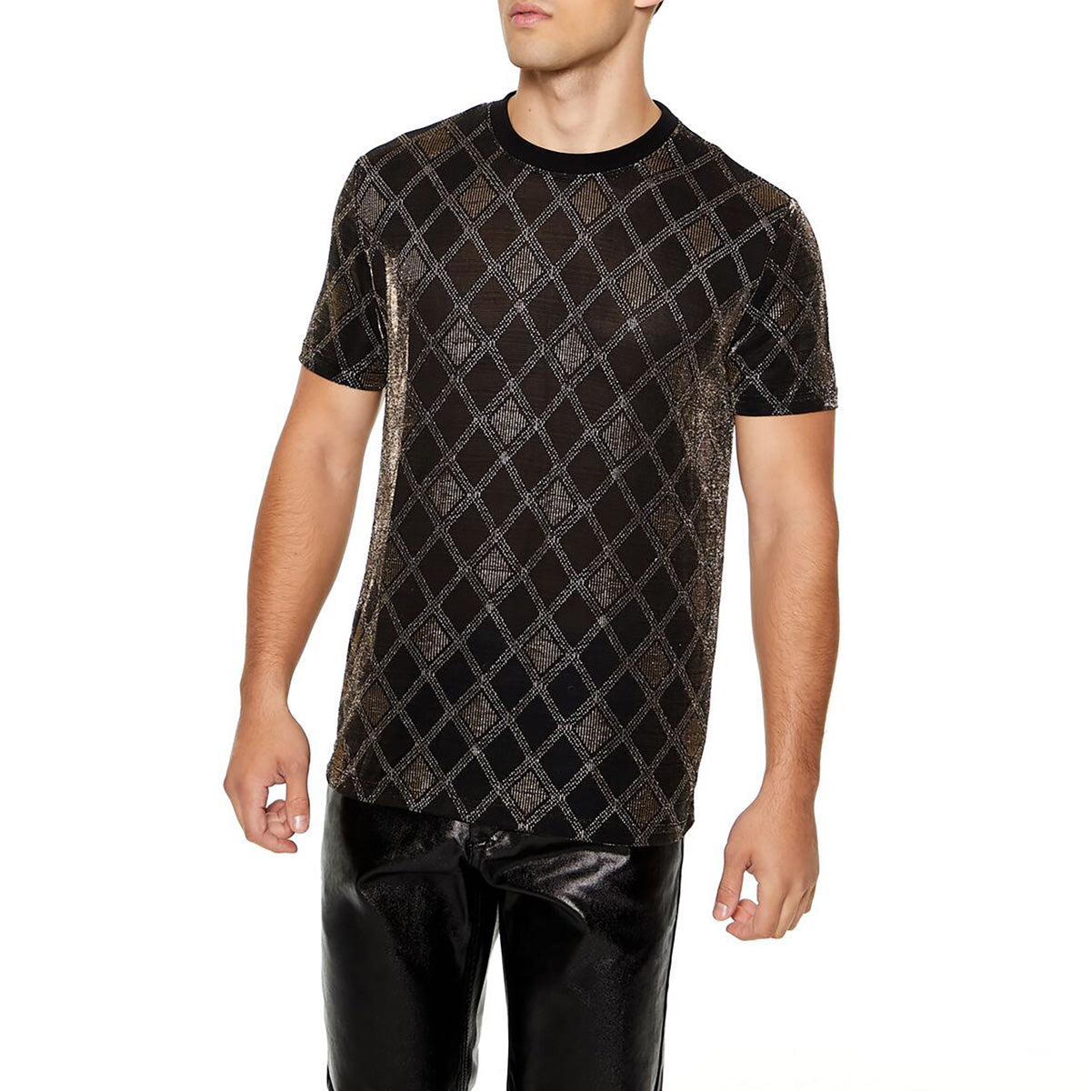 Forever21 - Metallic Lattice Crew Tee for men - sold by FIG