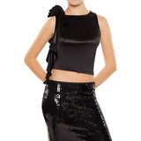 Forever21 - Satin Rosette Sash Crop Top for women - sold by FIG