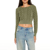Forever21 - Cable Knit Cropped Sweater for women - sold by FIG