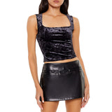 Forever21 - Crushed Velvet Crop Top for women - sold by FIG