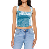 Forever21 - Crushed Velvet Crop Top for women - sold by FIG