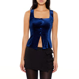 Forever21 - Velvet Button-Front Tank Top for women - sold by FIG