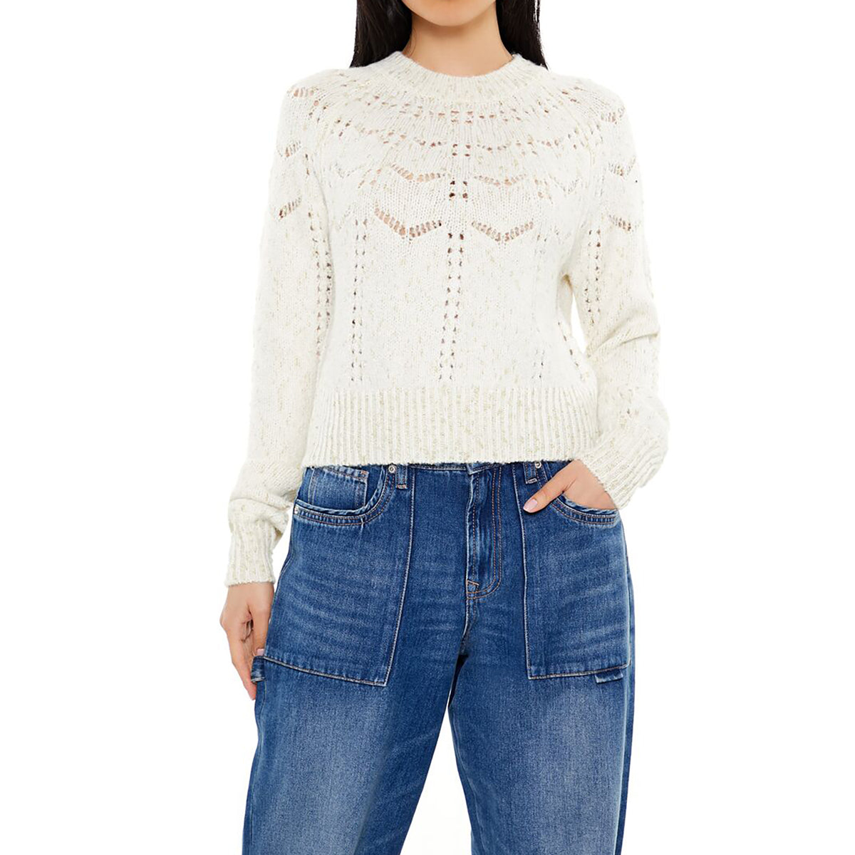 Forever21 - Metallic Pointelle Sweater for women - sold by FIG