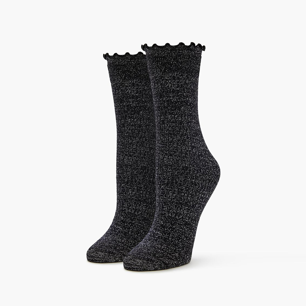 Forever21 - Ribbed Lettuce-Edge Crew Socks for women - sold by FIG