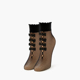 Forever21 - Sheer Fishnet Bow Crew Socks for women - sold by FIG