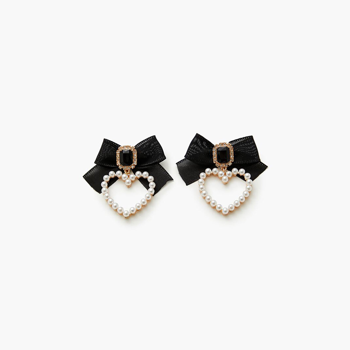 Forever21 - Faux Pearl Heart Drop Earrings for women - sold by FIG