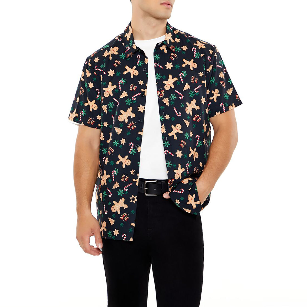 Forever21 - Christmas Gingerbread Man Motif Shirt for men - sold by FIG