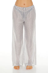 Forever21 -Striped Lightweight Wide-Leg Swim Cover-Up Pants-Women-sold bt FIG