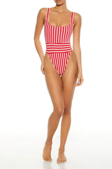 Forever21 -Striped Terry Monokini One-Piece Swimsuit-Women-sold bt FIG