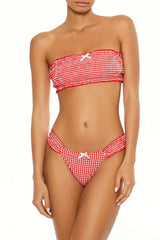 Forever21 -Smocked Gingham Bikini Bottoms-Women-sold bt FIG