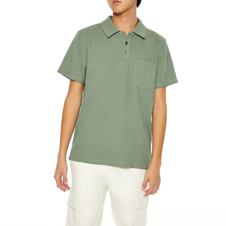 Forever21 - Textured Knit Pocket Polo Shirt for men - sold by FIG