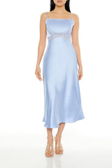 Forever21 -Satin Tie-Back Midi Slip Dress-Women-sold bt FIG