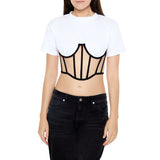 Forever21 - Sheer Corset Combo Crop Top for women - sold by FIG