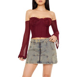 Forever21 - Off-the-Shoulder Bustier Crop Top for women - sold by FIG