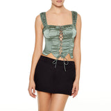 Forever21 - Satin Lace-Up Crop Top for women - sold by FIG