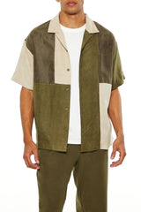 Forever21 -Colorblock Faux Suede Shirt-Men-sold bt FIG