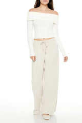 Forever21 -Drawstring Wide-Leg Pants-Women-sold bt FIG