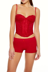 Forever21 -Lace Heart Lingerie Corset Cami-Women-sold bt FIG