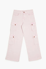 Forever21 -Girls High-Rise Cargo Jeans (Kids)-Kids-sold bt FIG