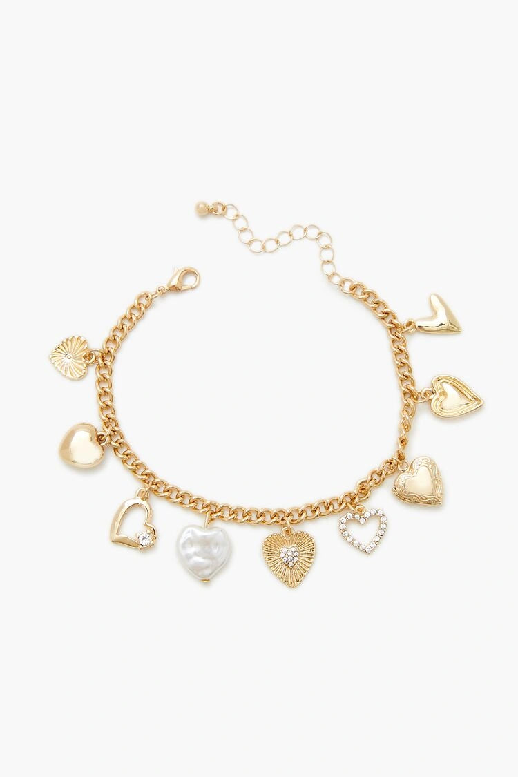 Forever21 -Heart Locket & Charm Bracelet-Women-sold bt FIG